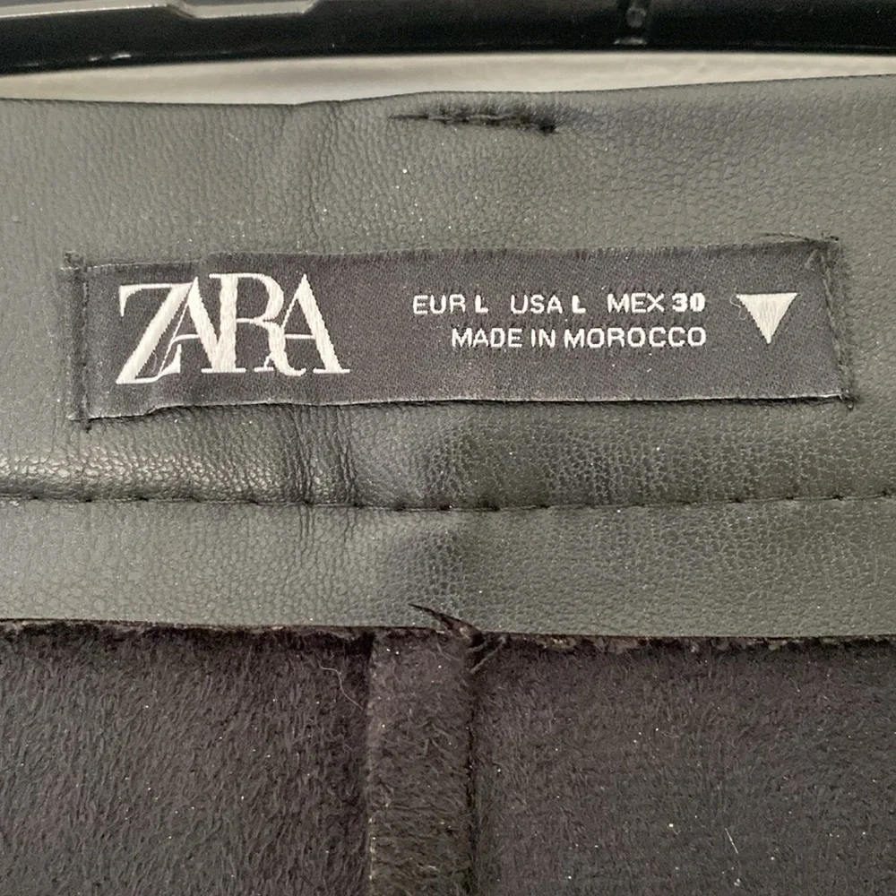 Zara | Wide Leg High Waisted Faux Leather Trousers - Picture 5 of 8